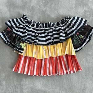 Caroline Constas multicolor off the shoulder striped top, size S